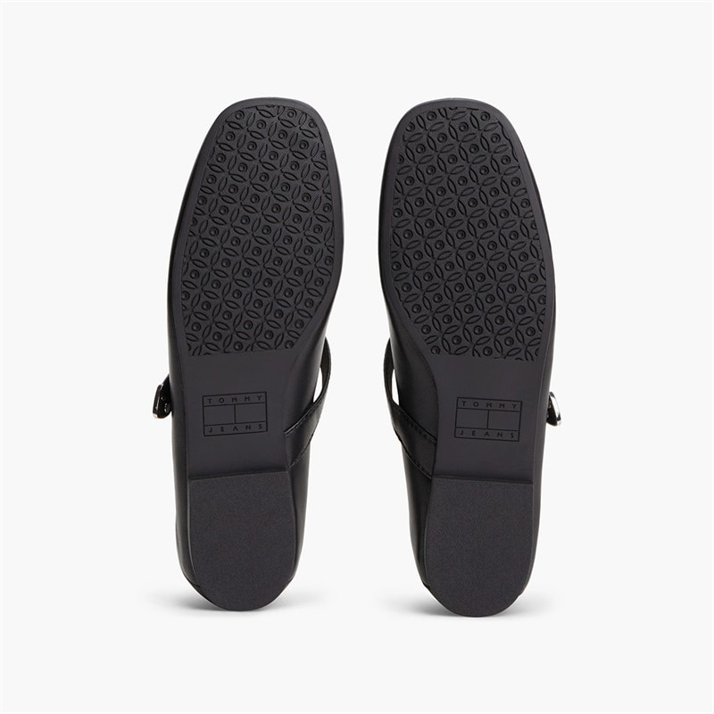 Tommy Jeans Womens Nappa Leather Ballerinas Black - Image 2