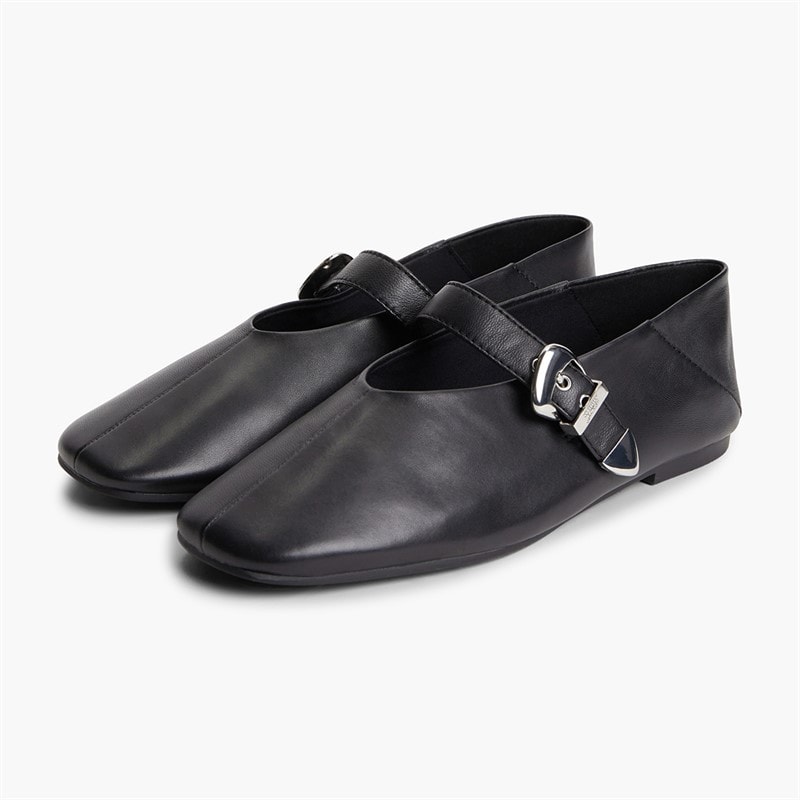 Tommy Jeans Womens Nappa Leather Ballerinas Black - Image 5