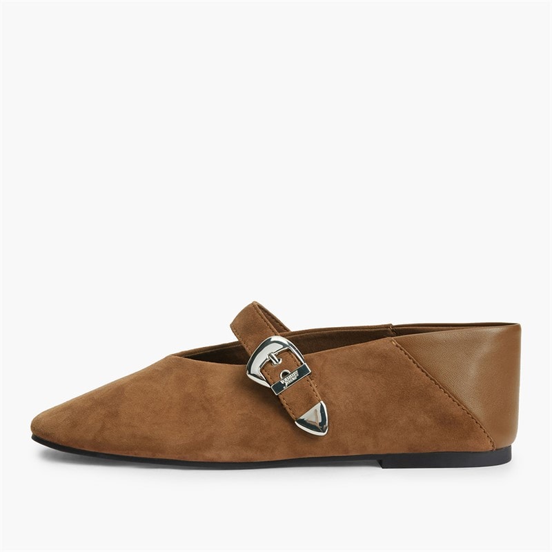 Tommy Jeans Womens Suede Ballerinas Dark Highland Khaki - Image 1