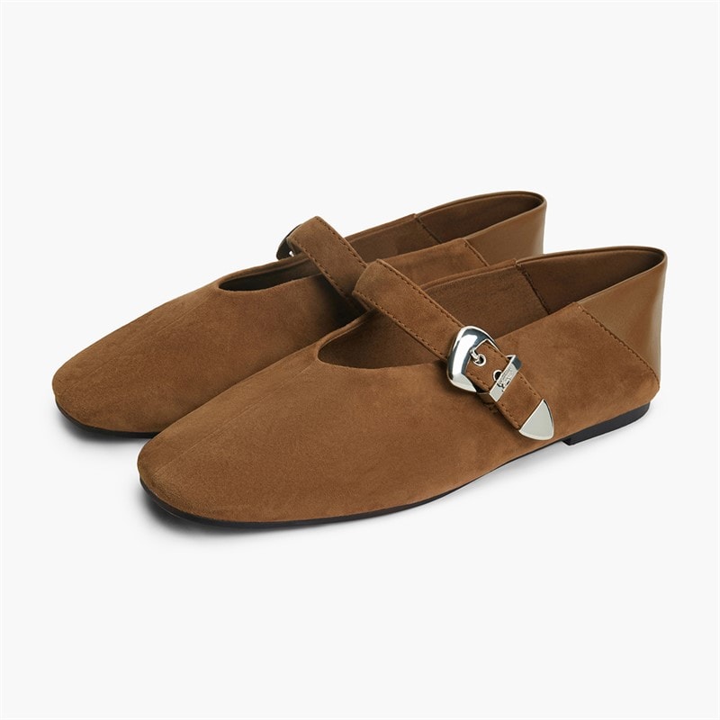 Tommy Jeans Womens Suede Ballerinas Dark Highland Khaki - Image 5
