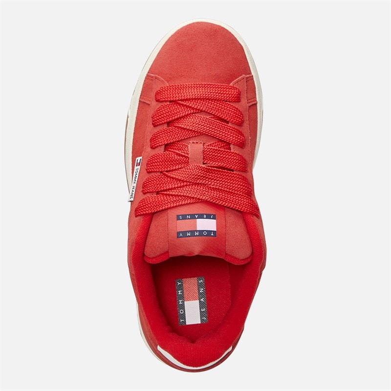 Tommy Jeans Womens Skate Trainers Red Hot - Image 4