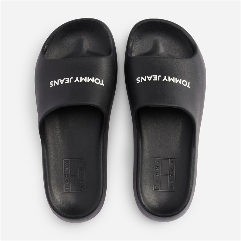 Tommy Jeans Womens Flatform Pool Sliders Black - Image 2