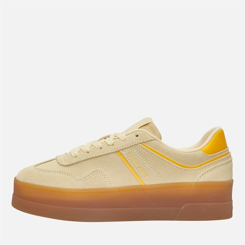 Tommy Jeans Womens The Greenwich Flatform Trainers Frozen Custard - Image 1