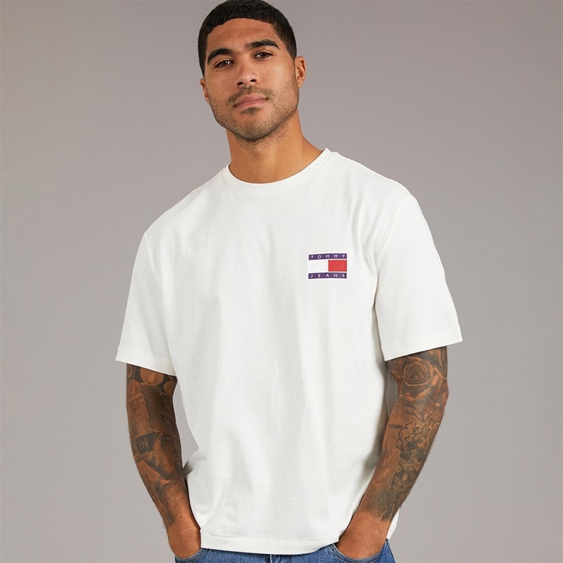 Tommy Jeans Mens 90s Peaks T-Shirt Ancient White - Image 2