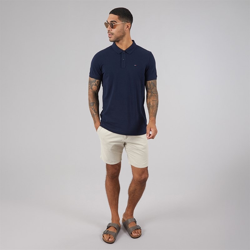 Tommy Jeans Mens Placket Polo Shirt Dark Night Navy - Image 4