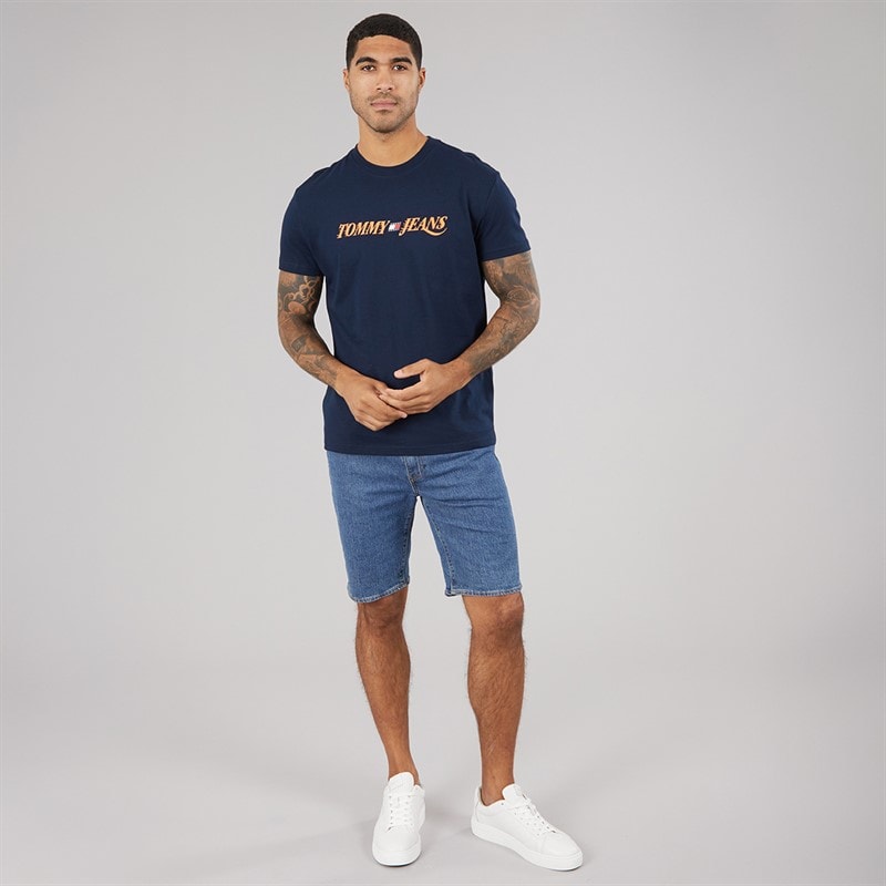 Tommy Jeans Mens Vintage LA T-Shirt Dark Night Navy - Image 4