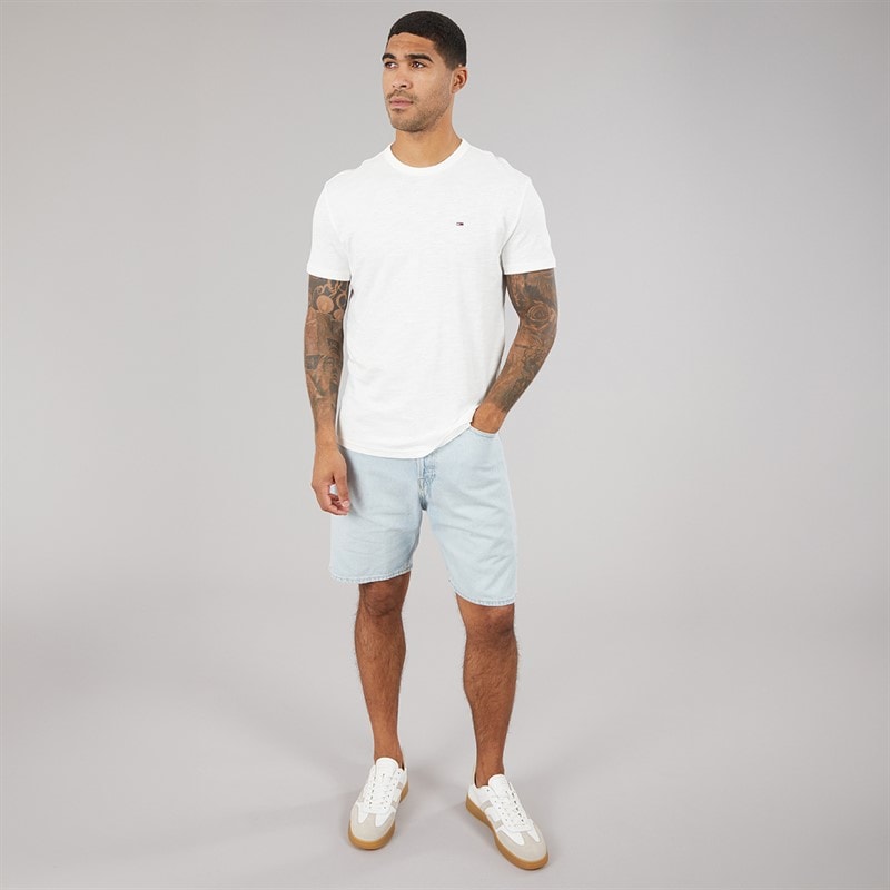 Tommy Jeans Mens Flag Slub T-Shirt Ecru - Image 4