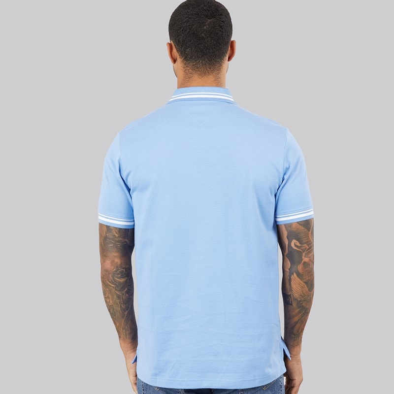 Tommy Jeans Mens Tipped Polo Shirt Blue Twilight - Image 2