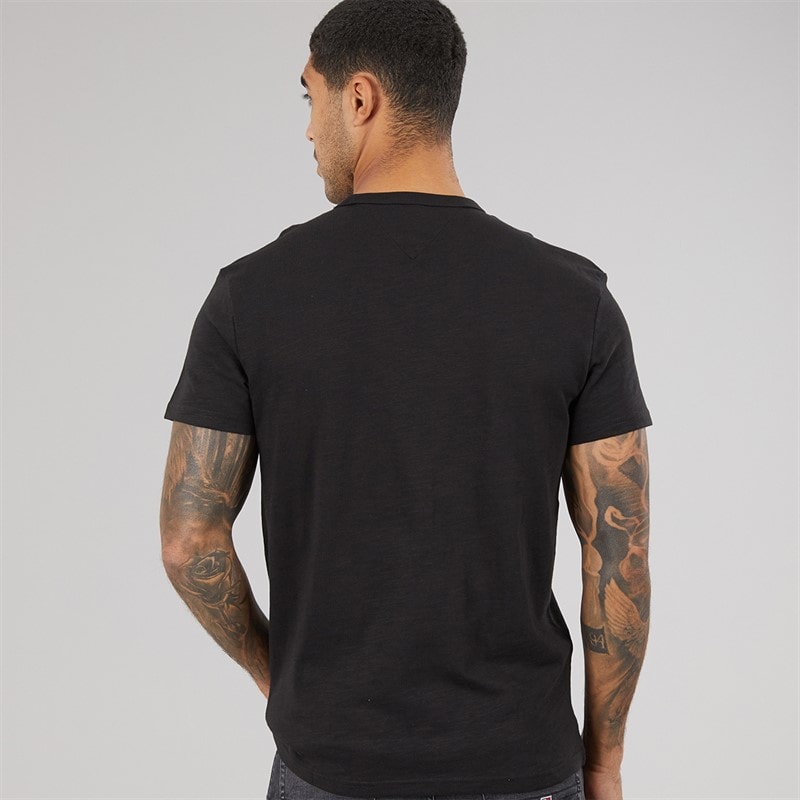Tommy Jeans Mens Flag Slub T-Shirt Black - Image 2