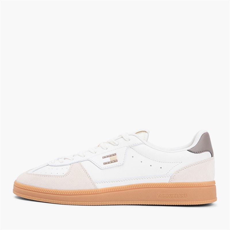 Tommy Jeans Mens The Greenwich Trainers Ivory/Dusty Brown - Image 1