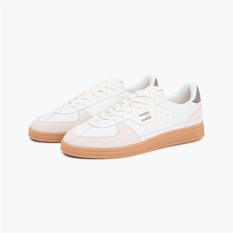 Tommy Jeans Mens The Greenwich Trainers Ivory/Dusty Brown - Image 2
