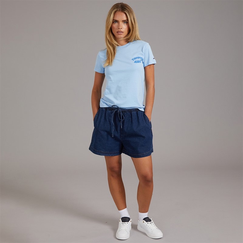 Tommy Jeans Womens Bubble T-Shirt Light Powdery Blue - Image 4