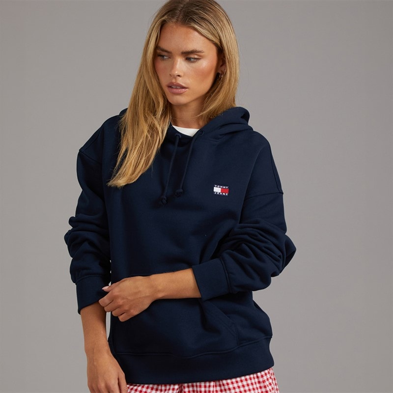 Tommy Jeans Womens Boxy Hoodie Dark Night Navy - Image 3