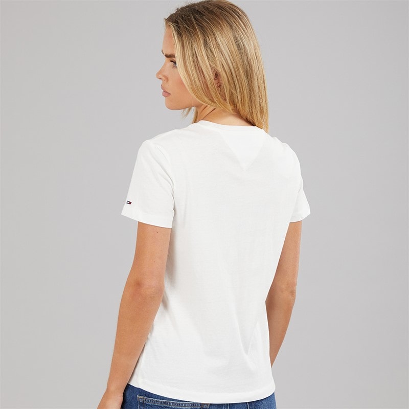 Tommy Jeans Womens Essential T-Shirt Ecru - Image 2