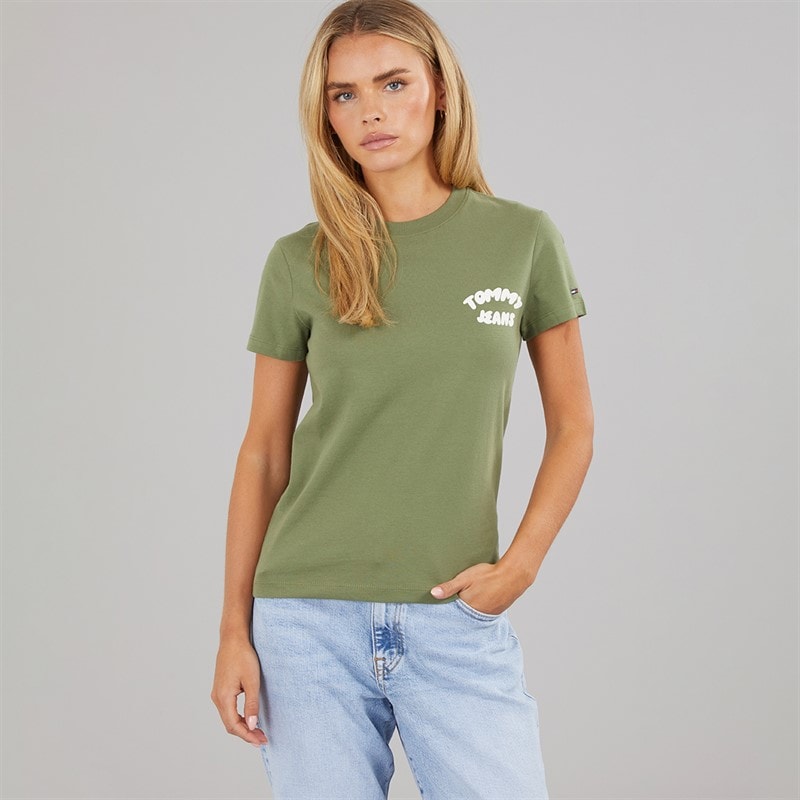 Tommy Jeans Womens Bubble T-Shirt Bay Leaf - Image 3