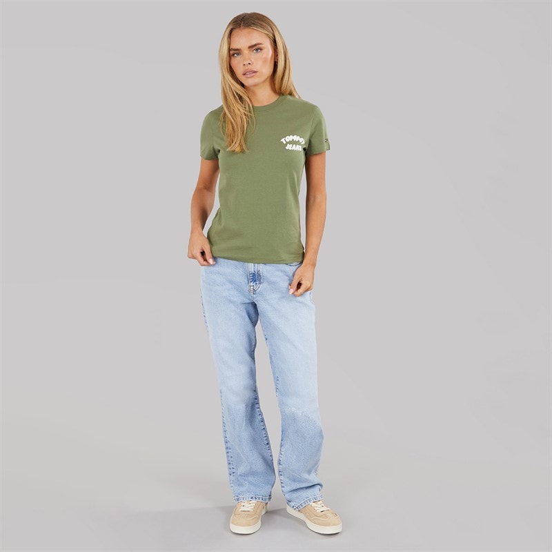 Tommy Jeans Womens Bubble T-Shirt Bay Leaf - Image 4