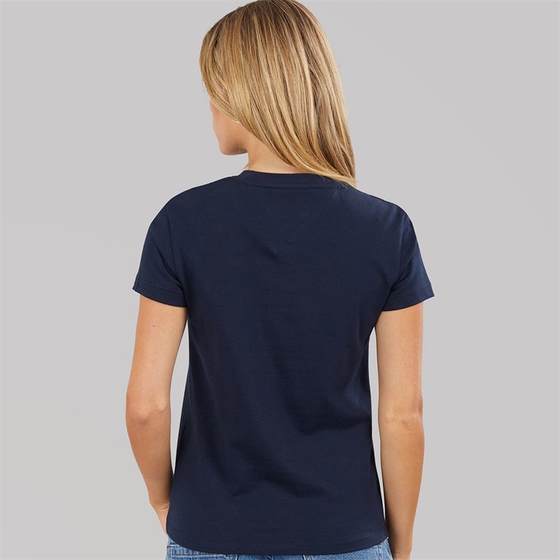Tommy Jeans Womens Flag T-Shirt Dark Night Navy - Image 2