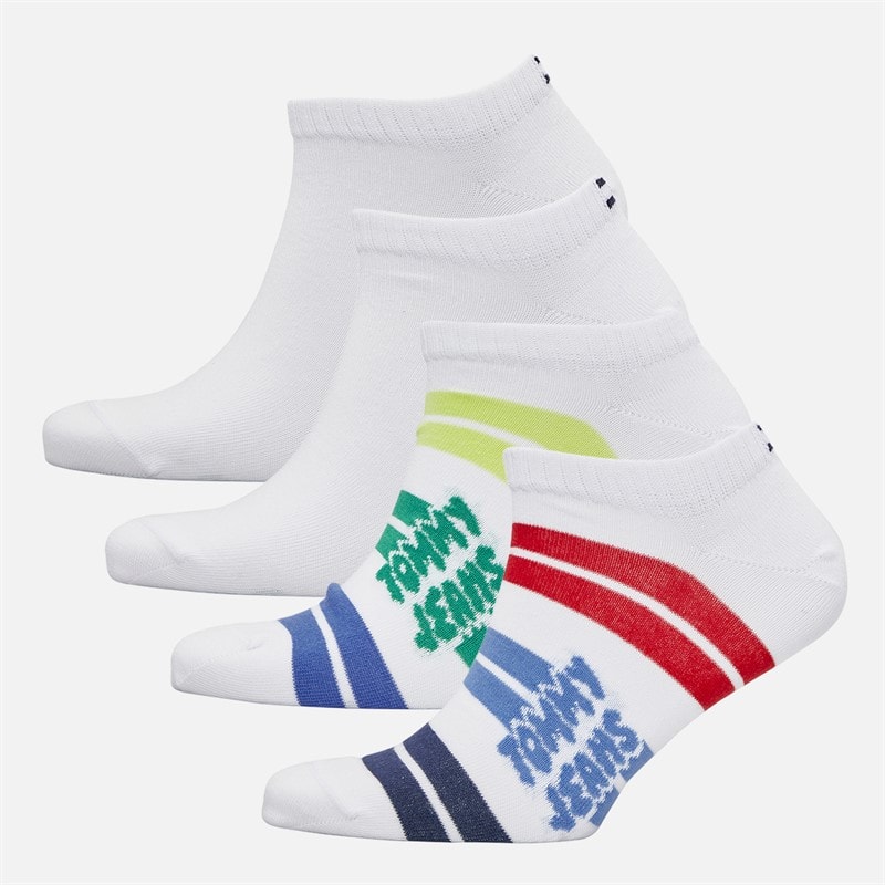 Tommy Jeans Mens Fushion Four Pack Trainer Socks Multi