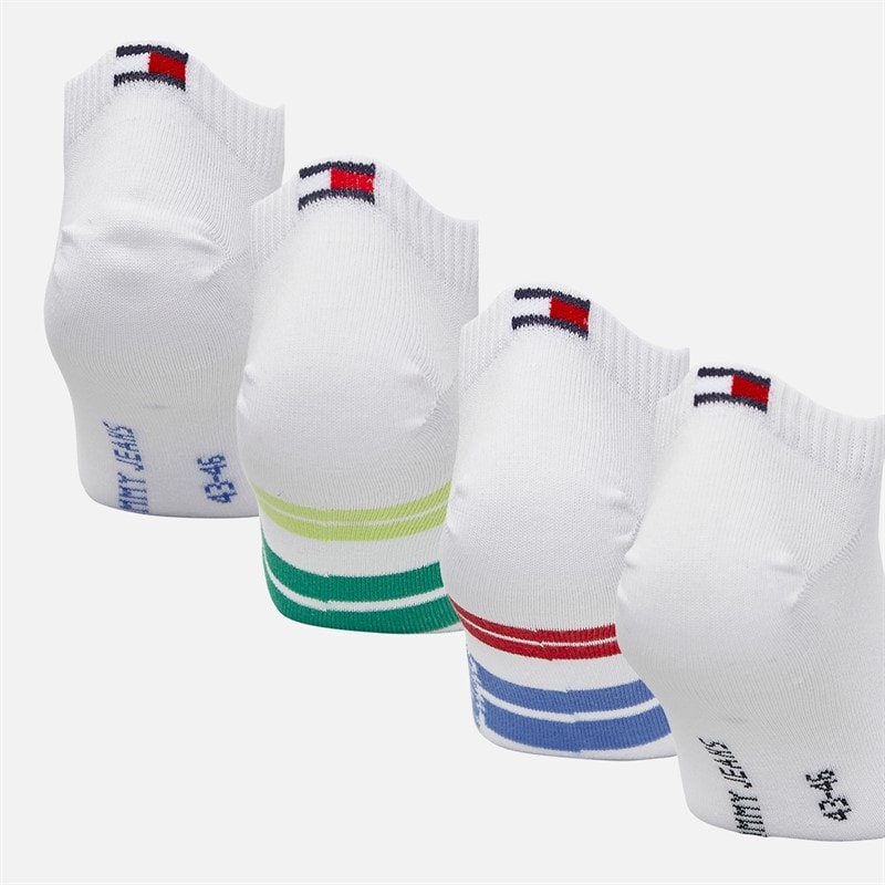 Tommy Jeans Mens Fushion Four Pack Trainer Socks Multi - Image 3