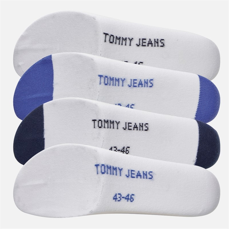 Tommy Jeans Mens Stripe Four Pack Quarter Socks Multi - Image 3