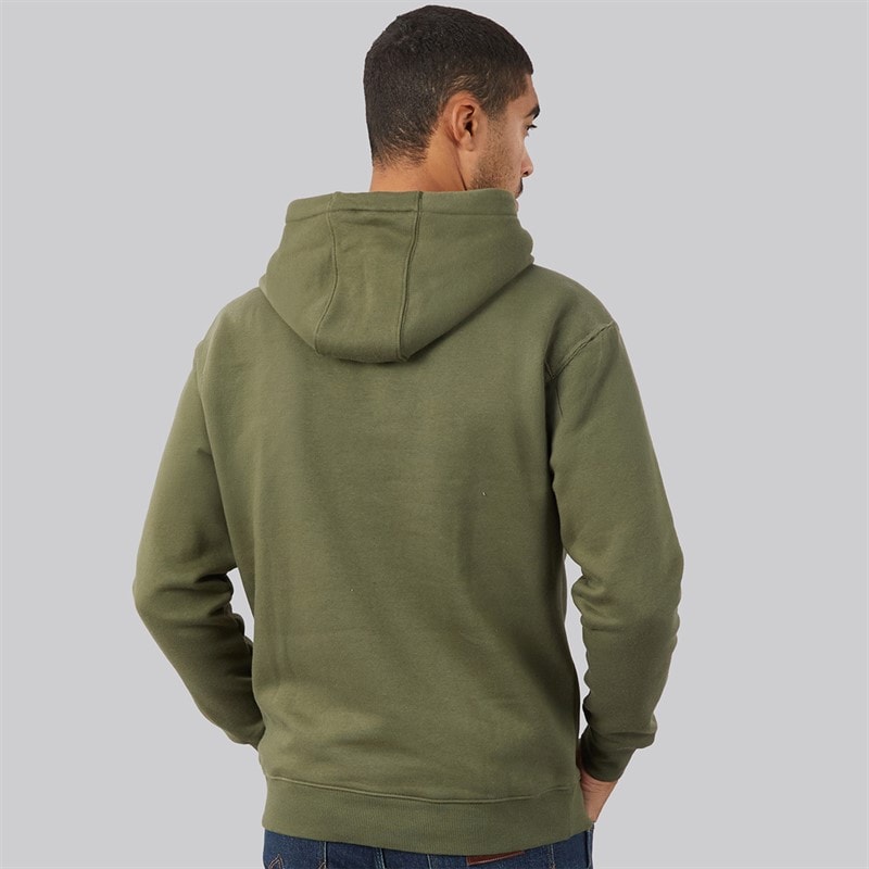 Tommy Jeans Mens Flag Hoodie Dark Greenery - Image 2