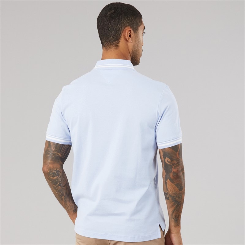 Tommy Jeans Mens Tipped Polo Shirt Moonlight Iris - Image 2