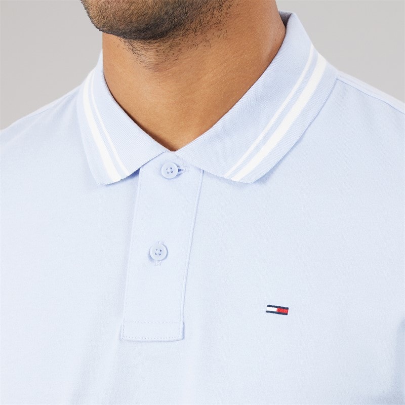 Tommy Jeans Mens Tipped Polo Shirt Moonlight Iris - Image 3