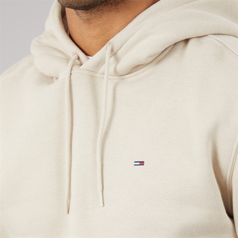 Tommy Jeans Mens Flag Hoodie Gulf Sand - Image 3