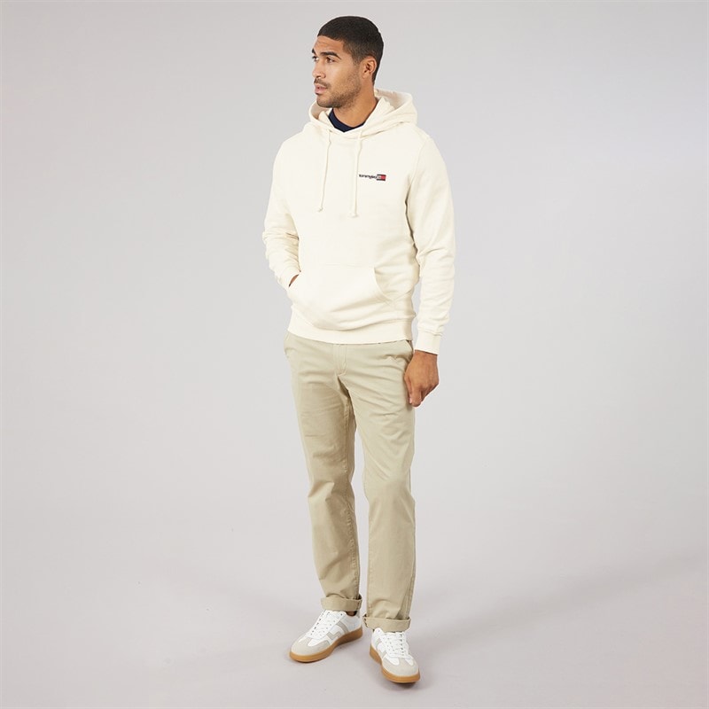 Tommy Jeans Mens Entry DNA Hoodie Ancient White - Image 4
