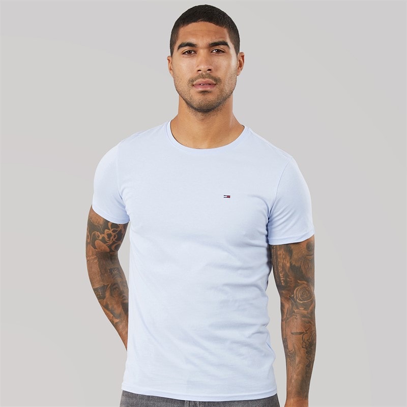 Tommy Jeans Mens Slim Fit T-Shirt Moonlight Iris - Image 3