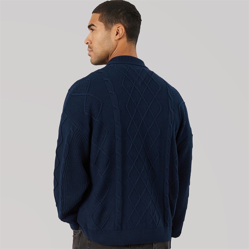 Tommy Jeans Mens Relaxed Stripe Cable Shirt Dark Night Navy - Image 2