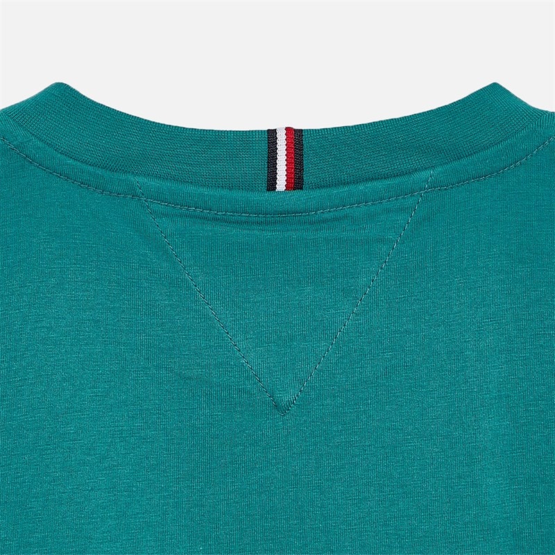 Tommy Jeans Boys Heritage Printed Flag T-Shirt Platinum Teal - Image 2