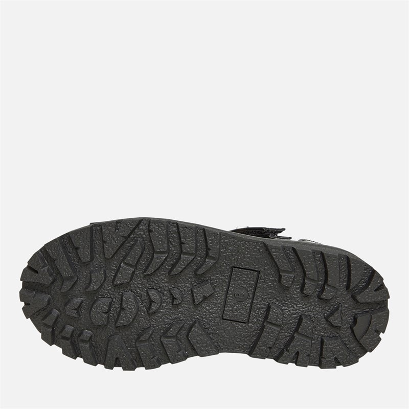 Little Divas Girls Mary Jane Bow School Shoes Black - Image 2