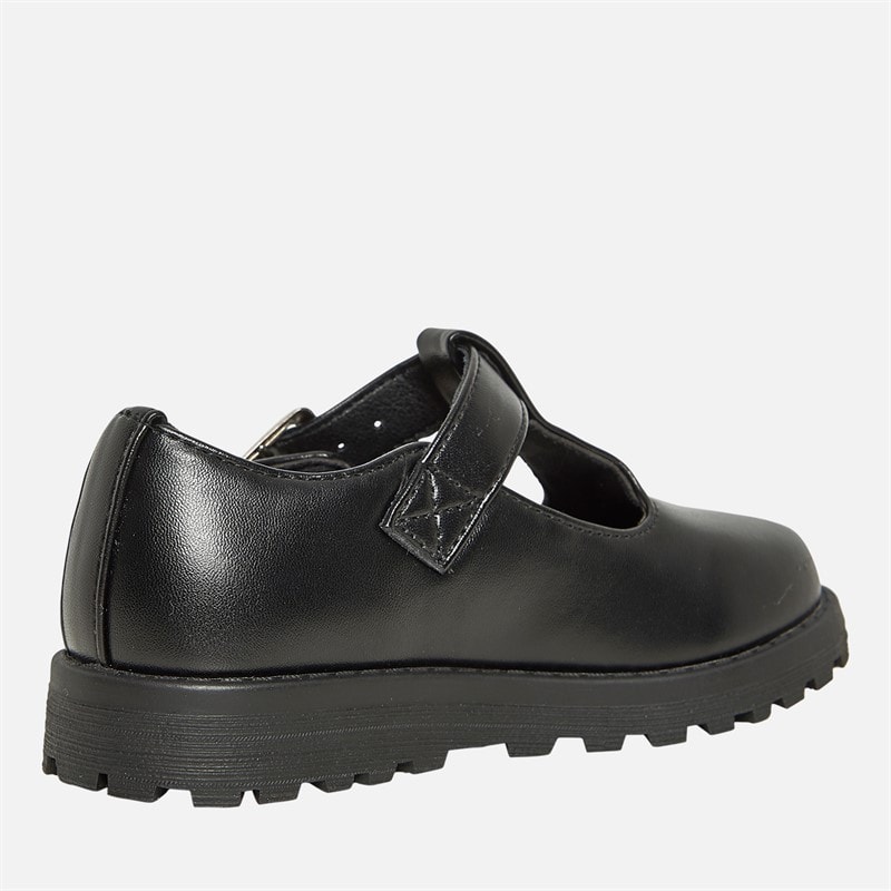 Little Divas Girls T-Bar School Shoes Black - Image 5