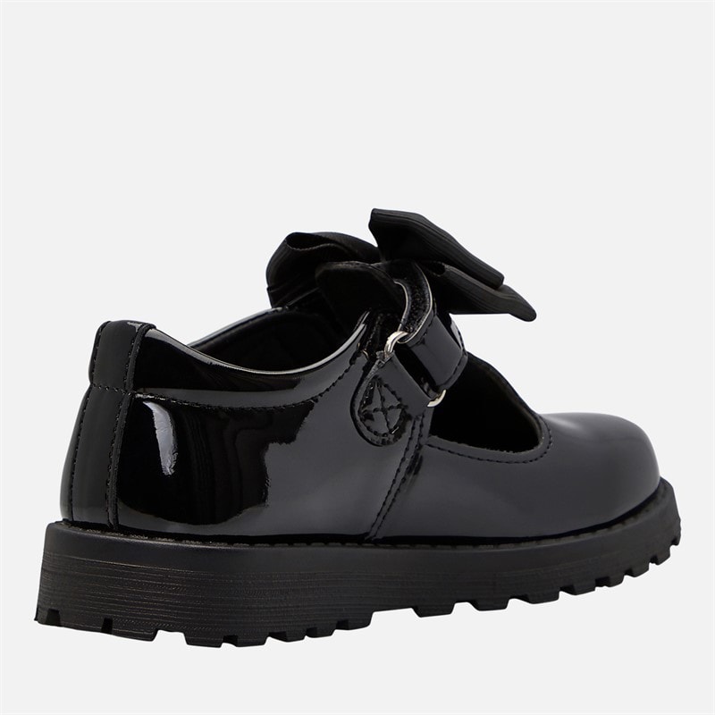 Little Divas Infant Girls T-Bar School Shoes Black Patent Pu - Image 5