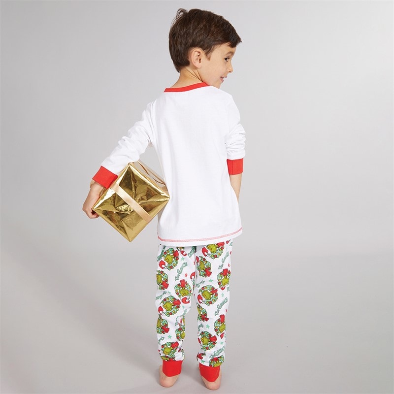 Grinch Boys Christmas Pyjama Set White - Image 2
