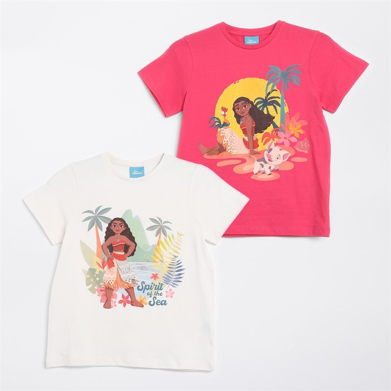 Moana Girls Five Pack T-Shirts Multi - Image 2