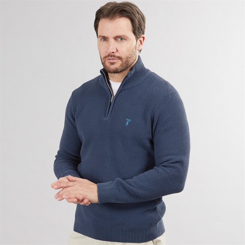 Saltwell Mens Ashgrove 1/4 Zip Jumper Navy
