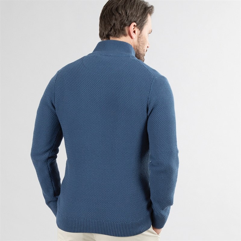 Saltwell Mens Ashgrove 1/4 Zip Jumper Denim Blue - Image 2
