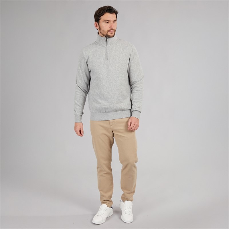 Saltwell Mens Bathurst 1/4 Zip Sweatshirt Grey Marl - Image 4
