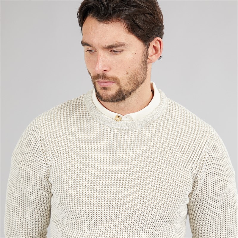 Saltwell Mens Eithen Crew Neck Jumper Ecru - Image 3