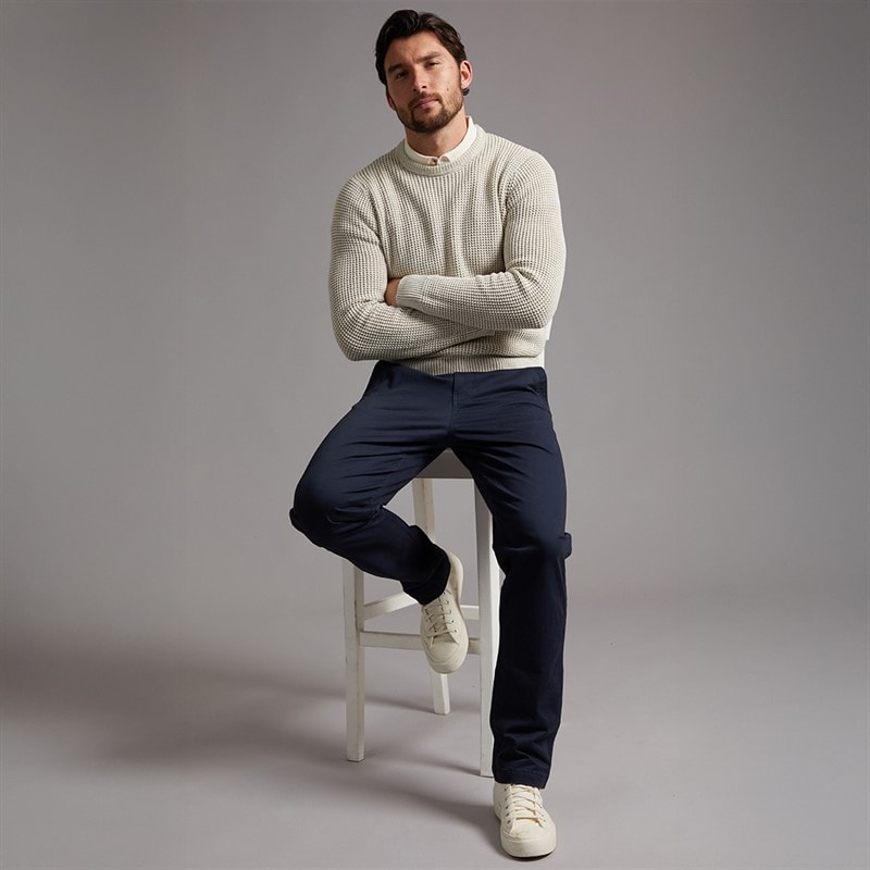 Saltwell Mens Eithen Crew Neck Jumper Ecru - Image 4