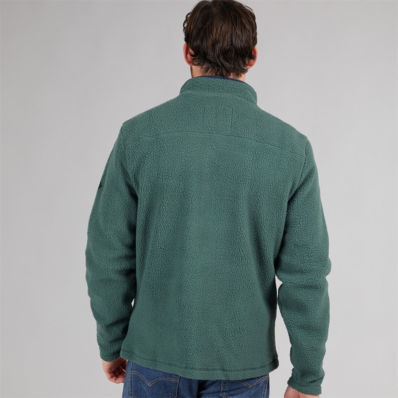 Saltwell Mens Peak Half Zip Fleece Sweatshirt Green - Image 2
