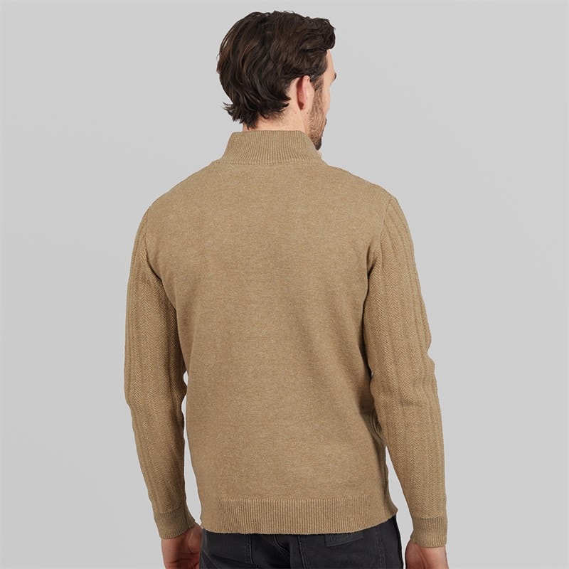 Saltwell Mens Charnley 1/4 Zip Jumper Oatmeal Marl - Image 2