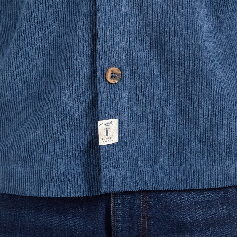 Saltwell Mens Langdale Cord Shirt Blue - Image 3