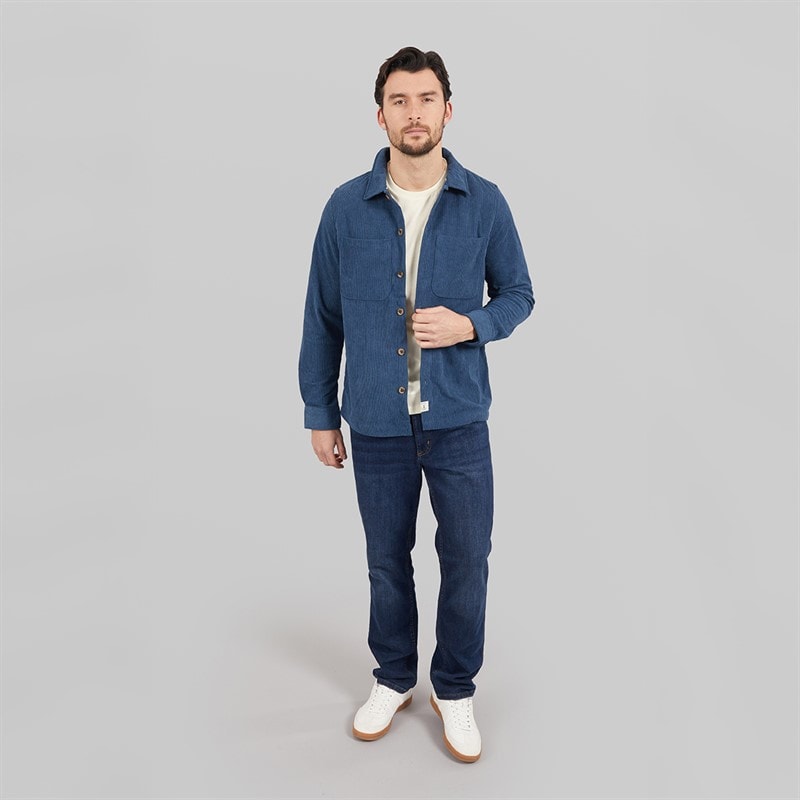 Saltwell Mens Langdale Cord Shirt Blue - Image 4