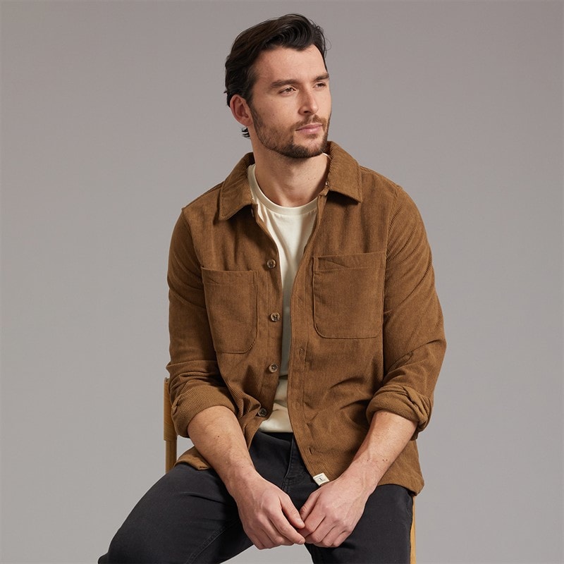 Saltwell Mens Langdale Cord Shirt Toffee - Image 1