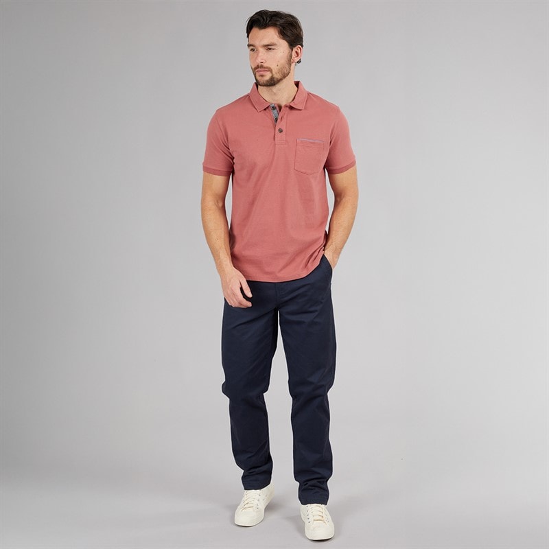 Saltwell Mens Coastal Polo Shirt Dusky Pink - Image 4
