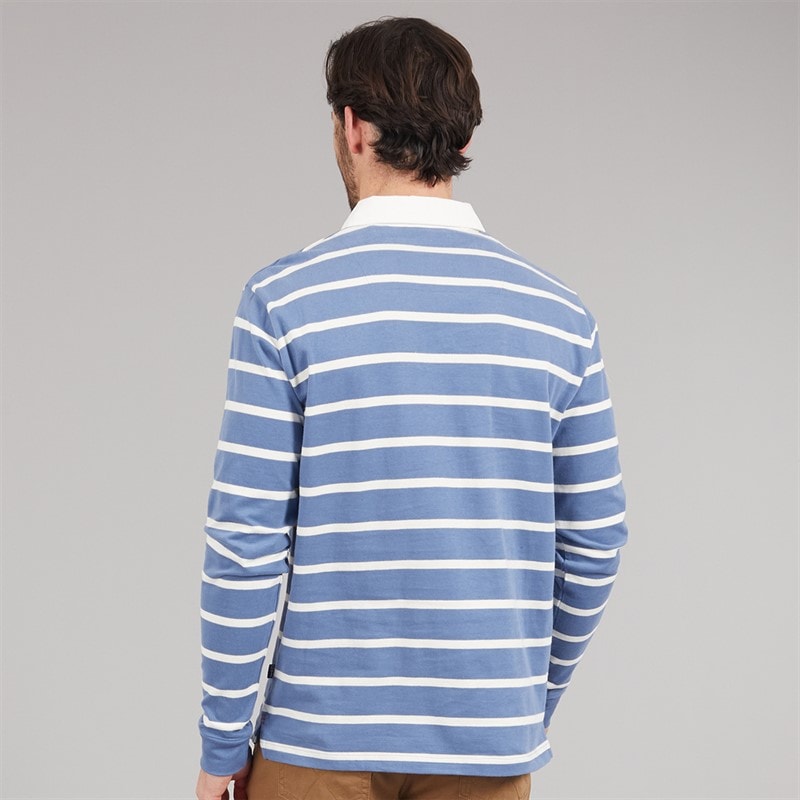 Saltwell Mens Arrow Stripe Rugby Polo Shirt River - Image 2