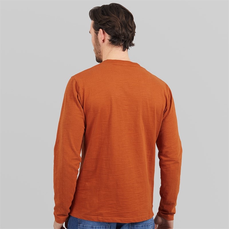 Saltwell Mens Gary Grandad Long Sleeve T-Shirt Amber - Image 2